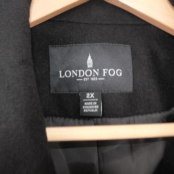 NEW London Fog Women's 2X Gray Wool Blend Pea Coat Women's 1X With Scarf - Picture 6 of 12